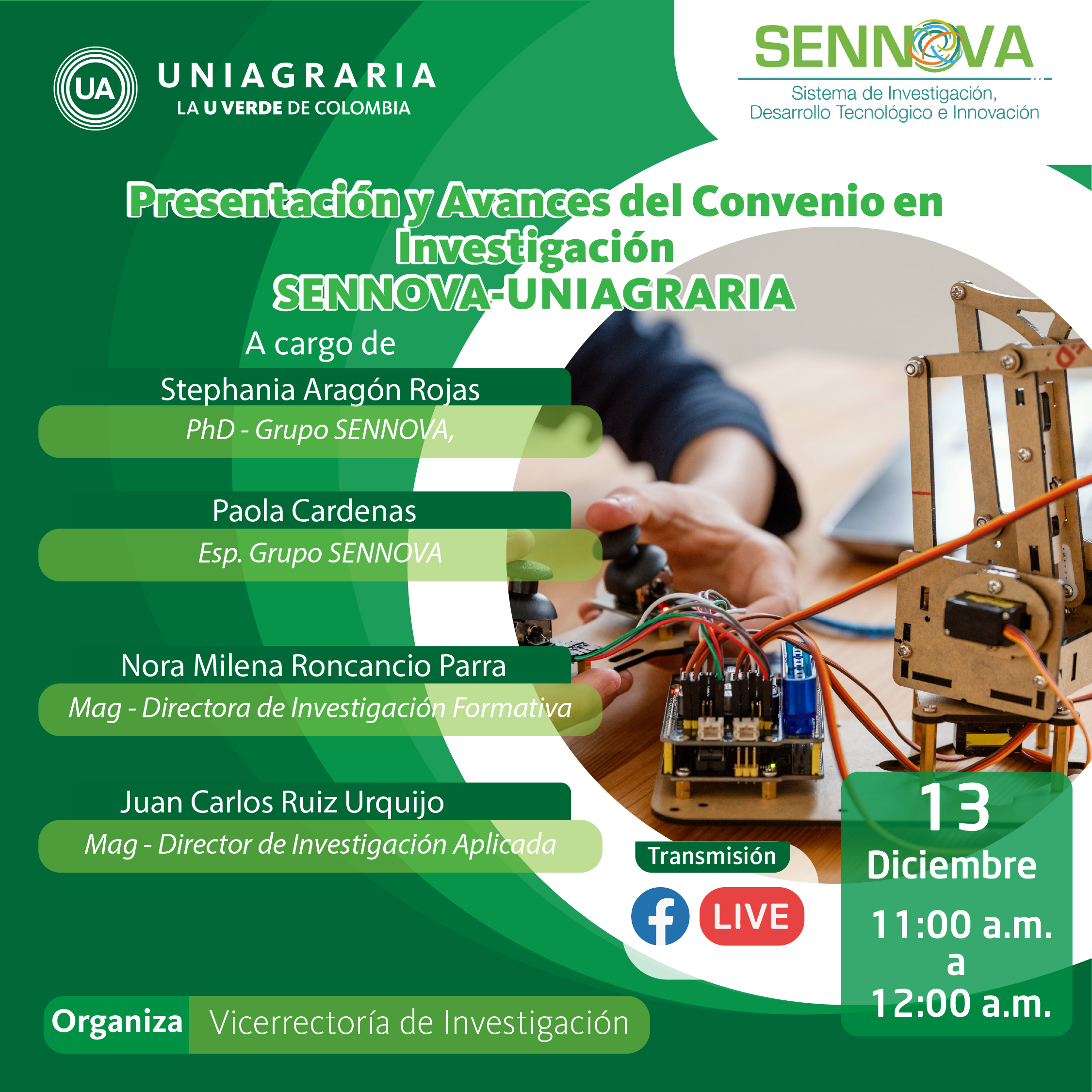 Presentación y avances del convenio en investigación SENNOVA – UNIAGRARIA