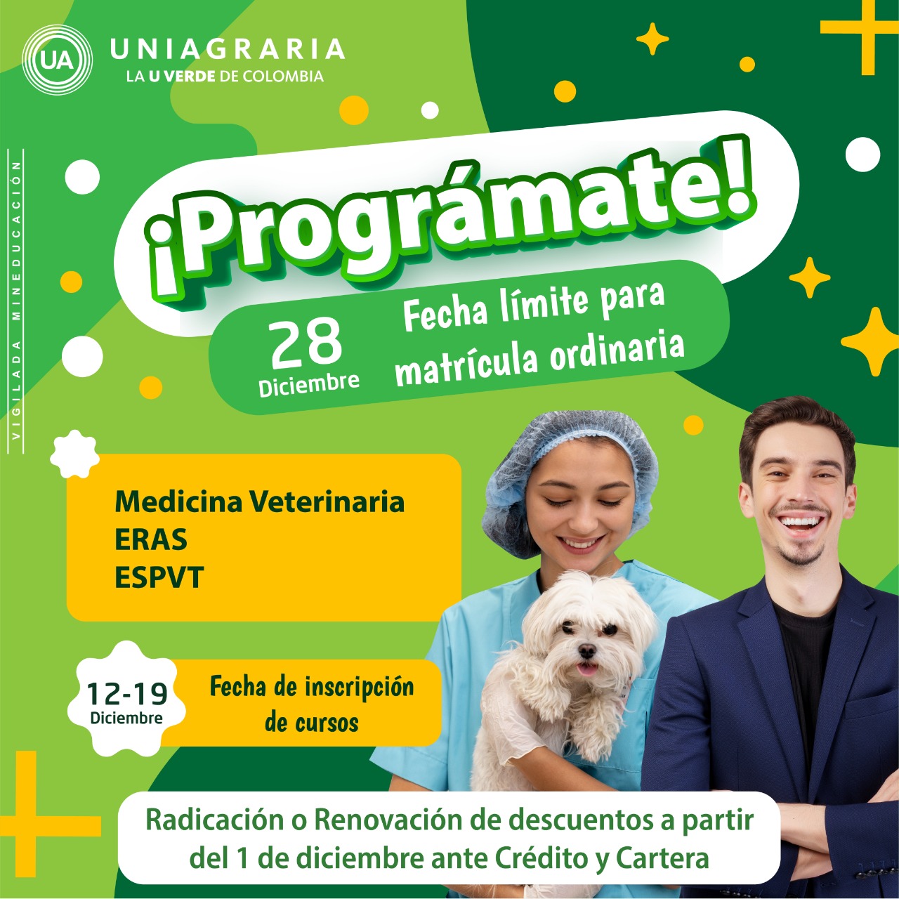 ¡Prográmate! Matrícula ordinaria Medicina Veterinaria, ERAS y ESPVT