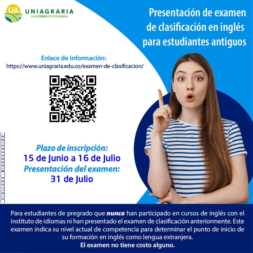 Presentación de examen de clasificación en Ingles para estudiantes antiguos