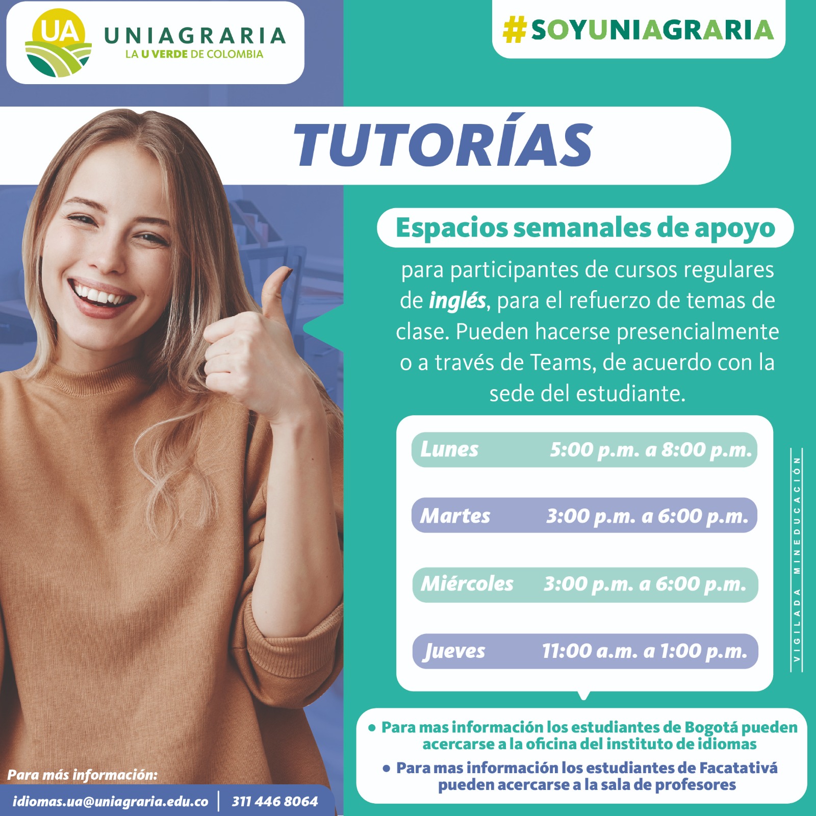 Espacios semanales de apoyo para el aprendizaje del idioma inglés