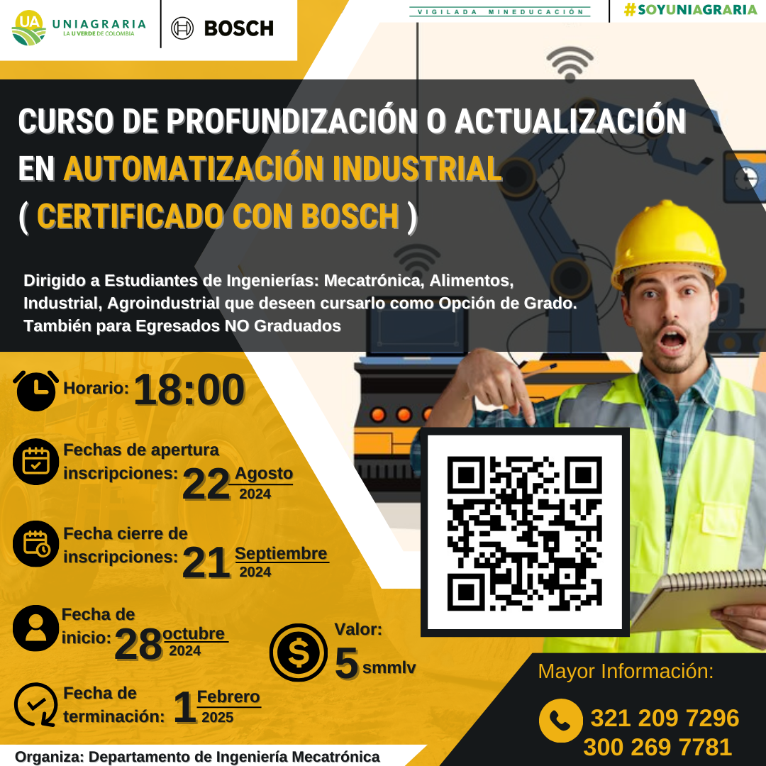 Curso en Automatización industrial (Profundización o Actualización) certificado con Bosch