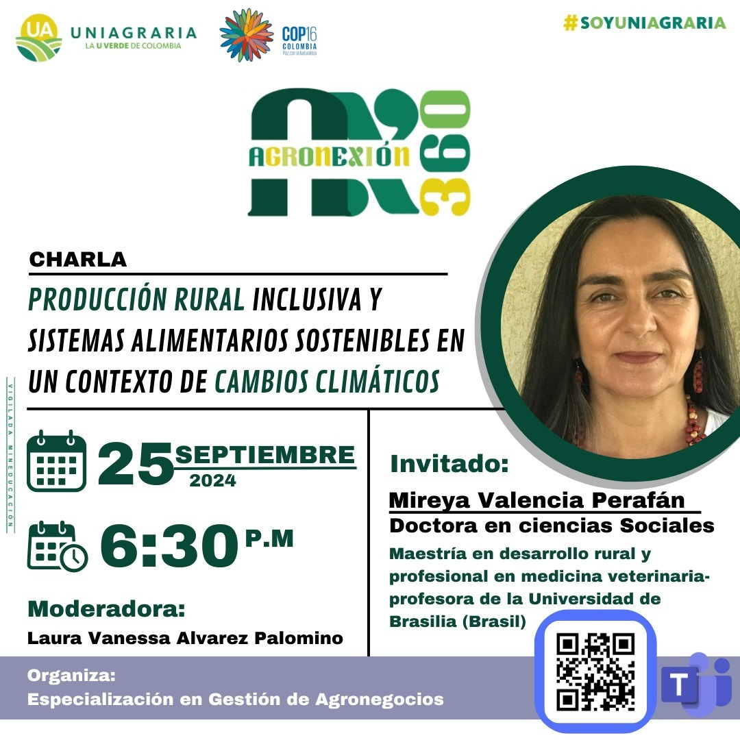 Charla Producción rural inclusiva y sistemas alimentarios sostenibles en contextos de cambios climáticos