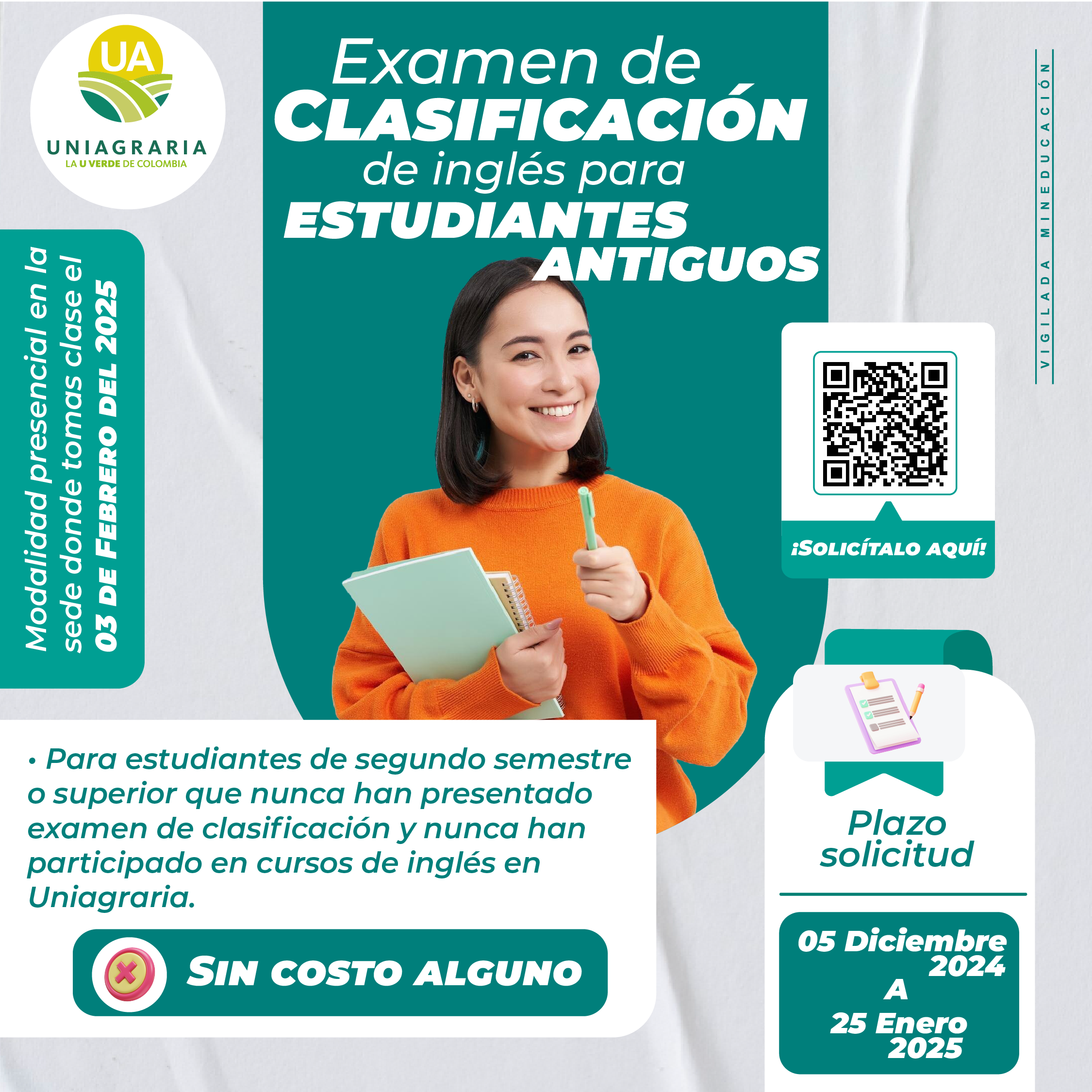 Examen de clasificación de Inglés para estudiantes antiguos