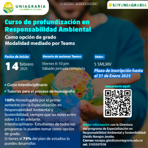 Curso de profundización en Responsabilidad Ambiental – como opción de grado. Modalidad mediado por Teams