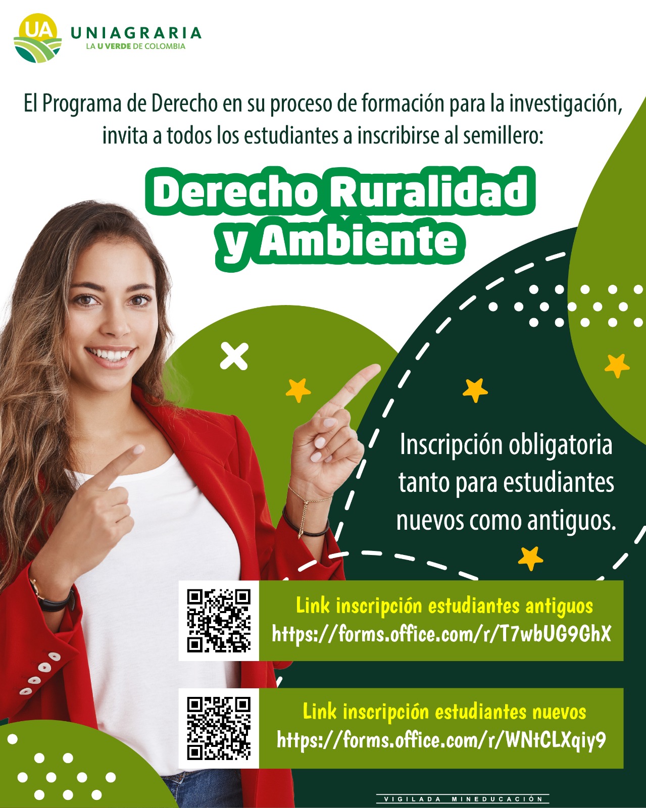 El programa de Derecho invita a todos los estudiantes a inscribirse al semillero Derecho Ruralidad y ambiente