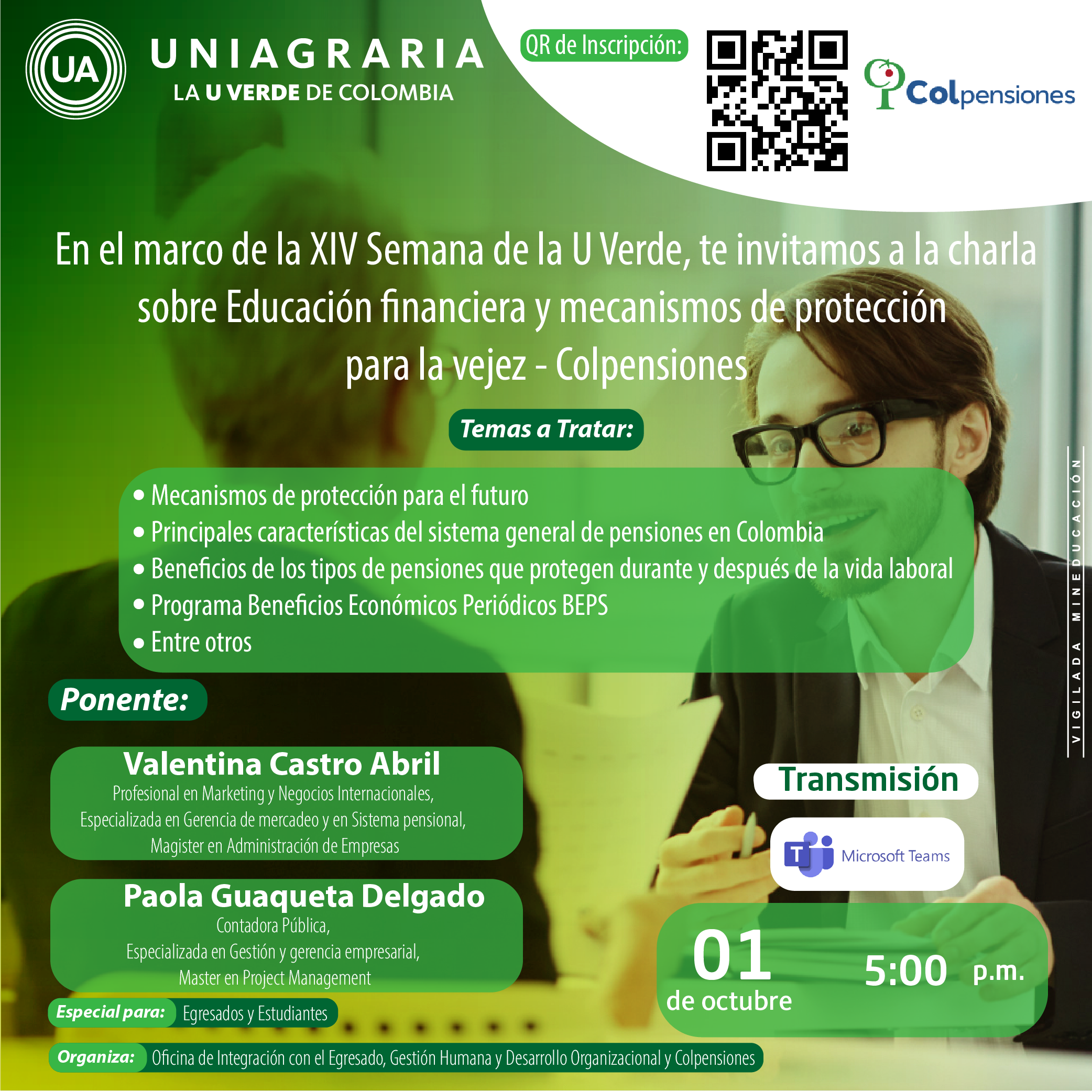 Charla: Educación financiera y mecanismos de protección para la vejez – Colpensiones