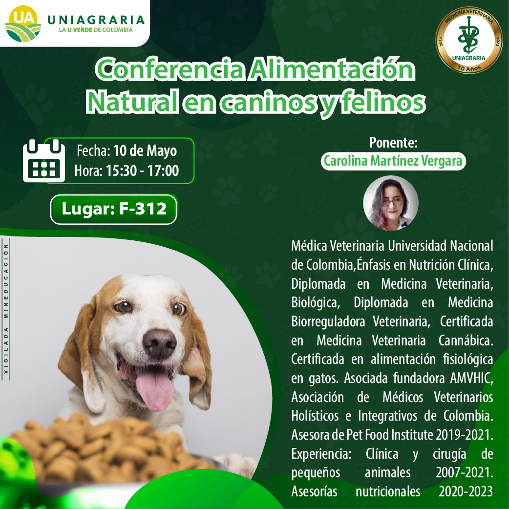 Conferencia Alimentación Natural en Caninos y Felinos
