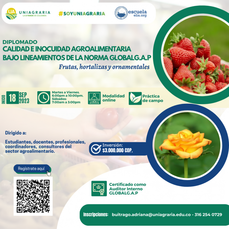 Diplomado Calidad e Inocuidad Agroalimentaria bajo lineamientos de la norma Global G.A.P