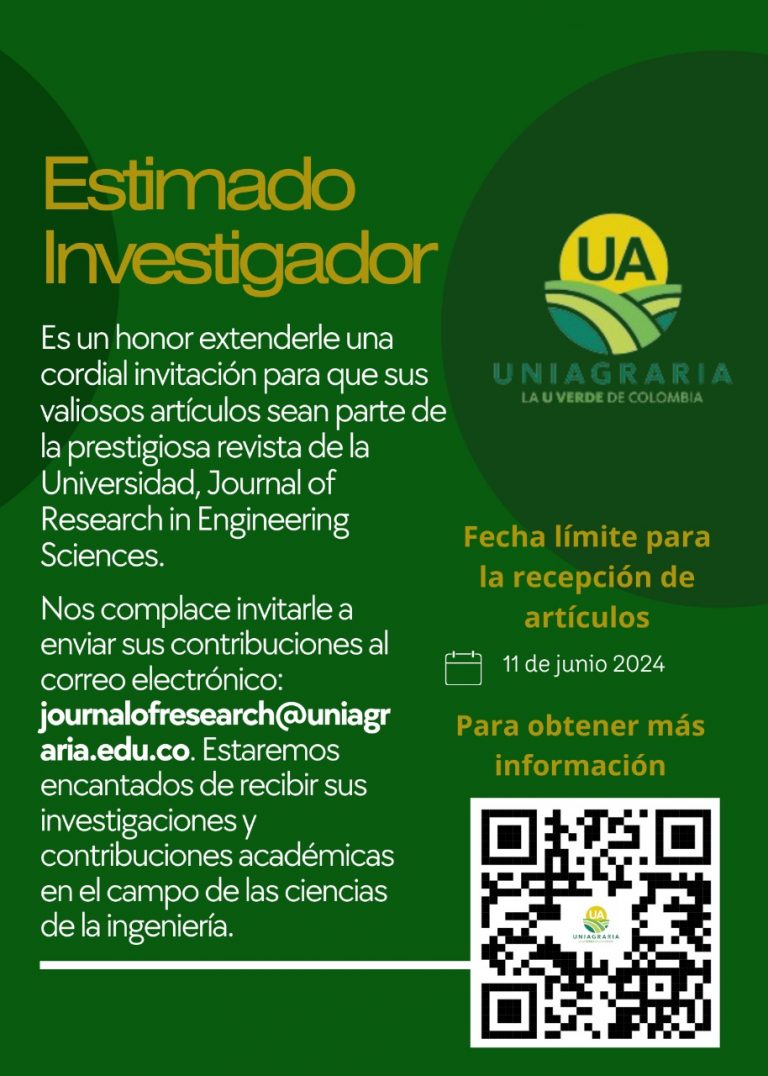 La revista Journal of research in engineering sciences te invita a enviar tus contribuciones