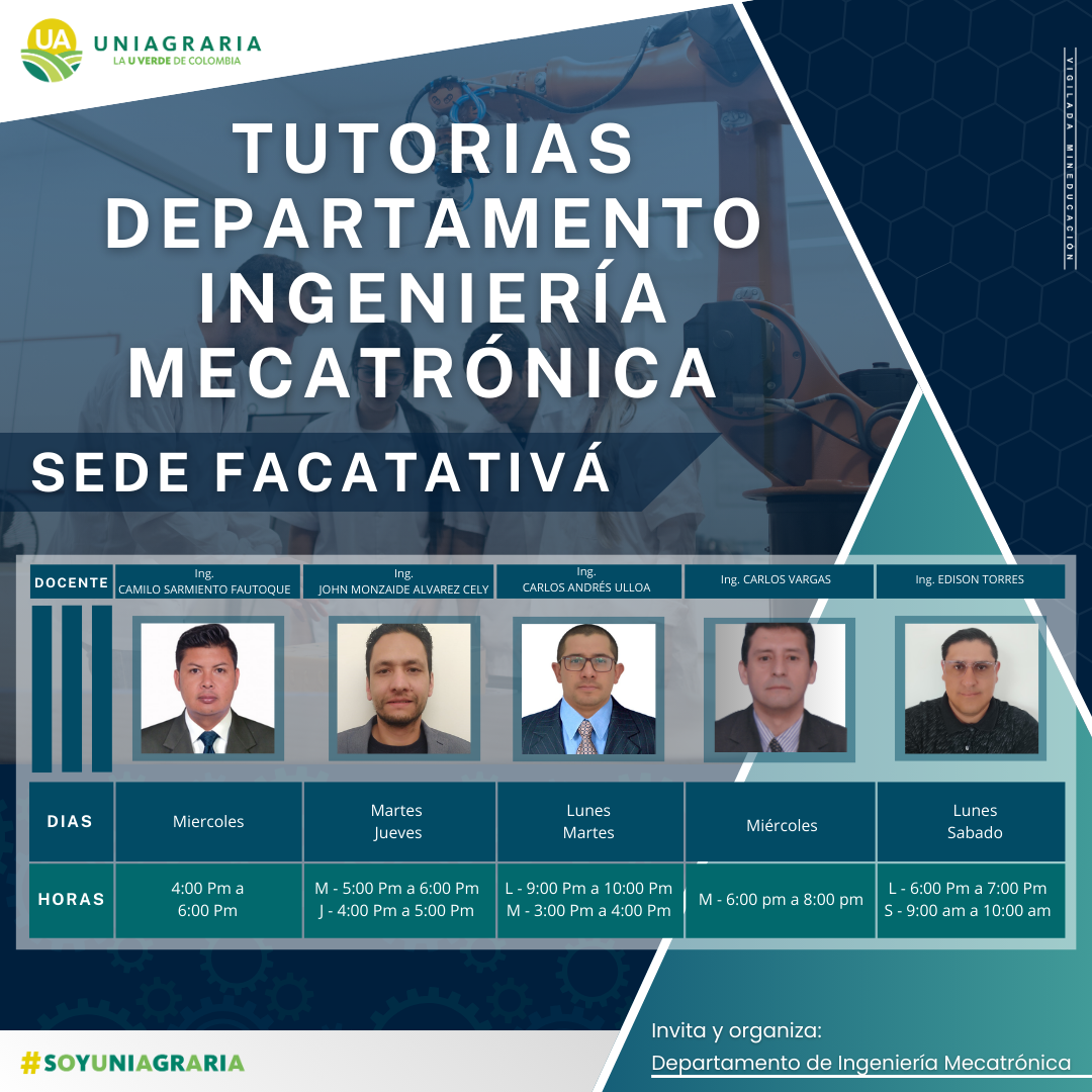 Tutorías departamento de Ingeniería Mecatrónica – Sede Facatativá