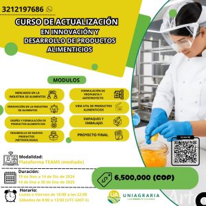 Curso de actualización en Innovación y desarrollo de productos alimenticios