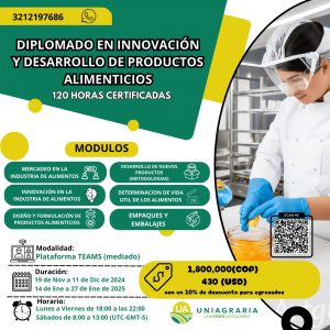 Diplomado en Innovación y desarrollo de productos alimenticios