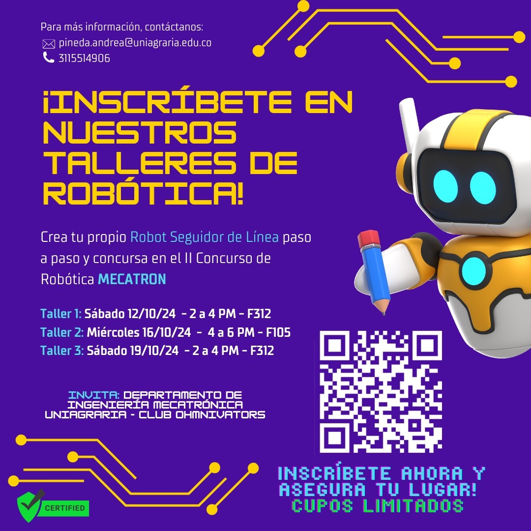 ¡Inscribirte en nuestros talleres de robótica!