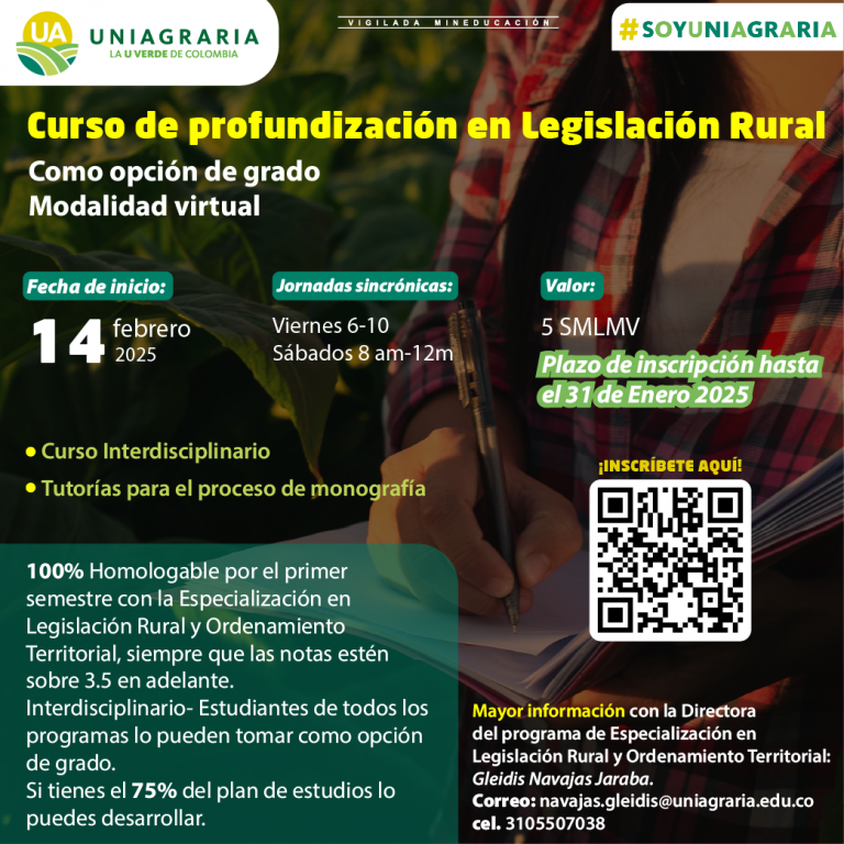 Curso de profundización en Legislación Rural – como opción de grado – Modalidad virtual 