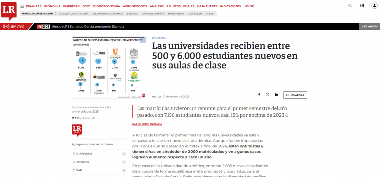 Las universidades reciben entre 500 y 6.000 estudiantes nuevos en sus aulas de clase